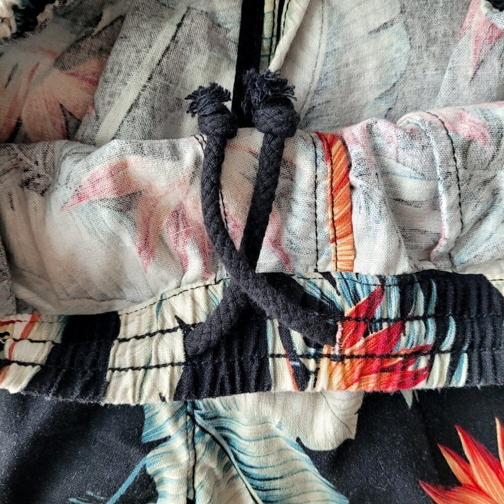NWT Baldwin Denim Tropical Flax Blend Pull On Elastic Waist Boho Ankle Pants - Picture 11 of 12